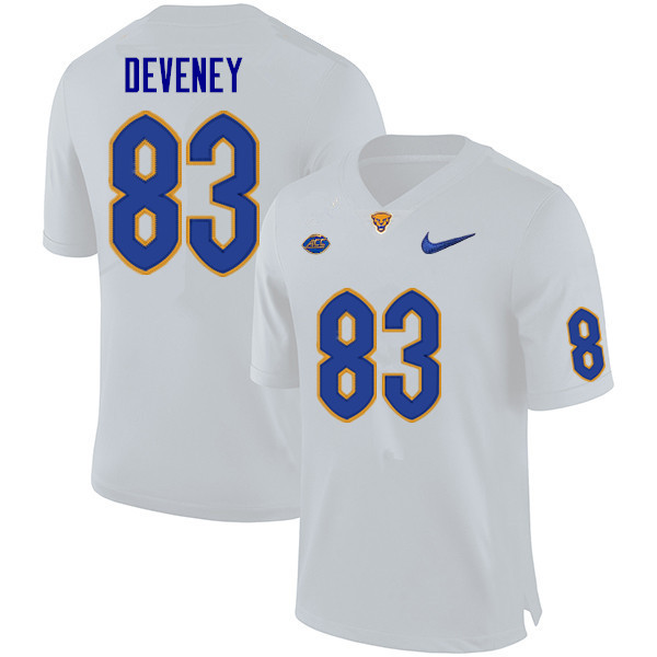 Men #83 Dylan Deveney Pitt Panthers College Football Jerseys Sale-White